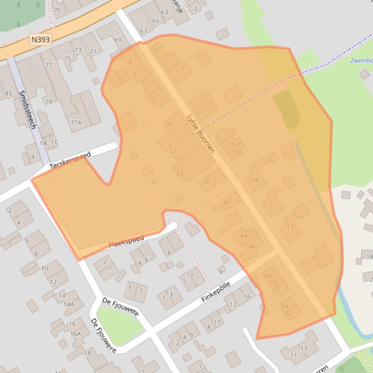 Kaart van postcodegebied 8851ER.