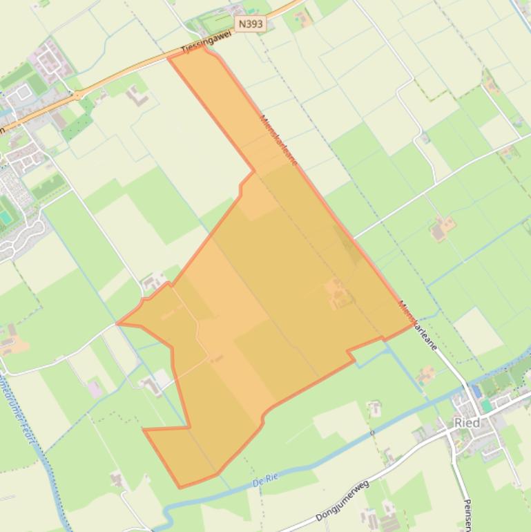 Kaart van postcodegebied 8851RE.