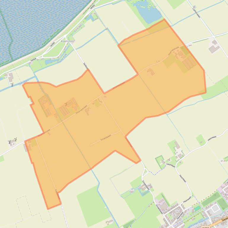 Kaart van postcodegebied 8851RN.