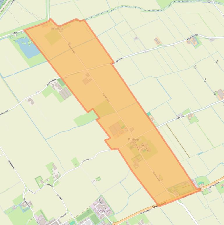 Kaart van postcodegebied 8852.