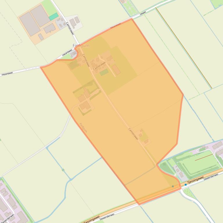 Kaart van postcodegebied 8852RH.