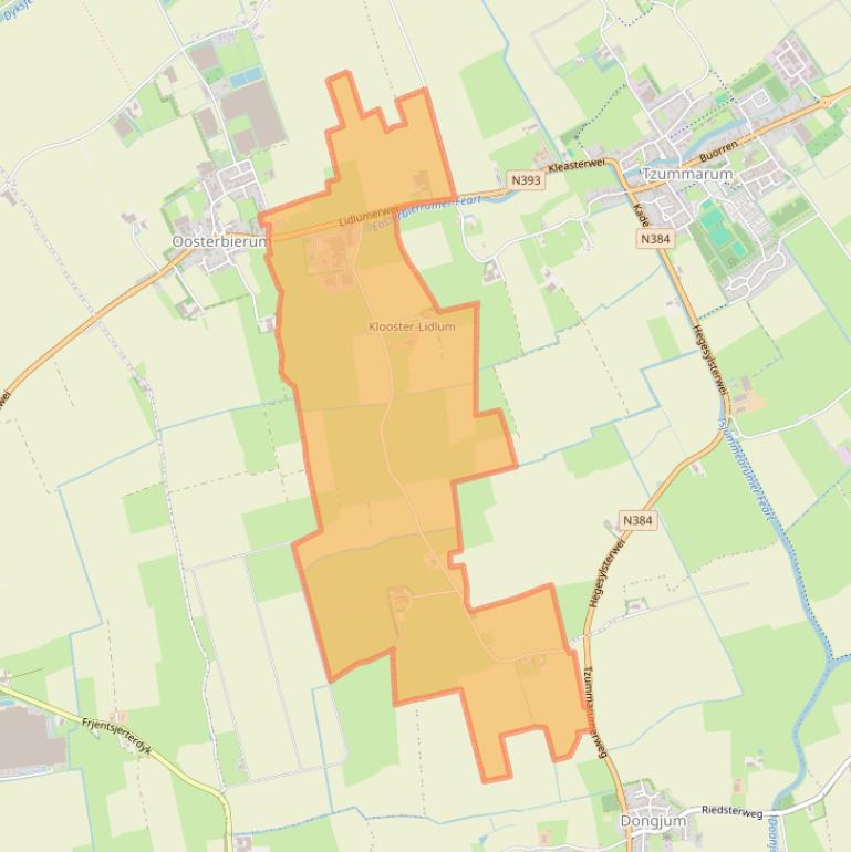 Kaart van postcodegebied 8853.