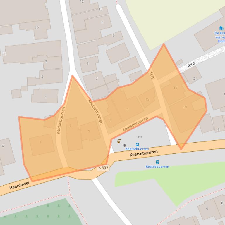 Kaart van postcodegebied 8854AE.