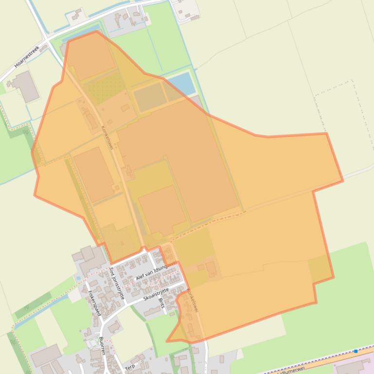 Kaart van postcodegebied 8854AS.