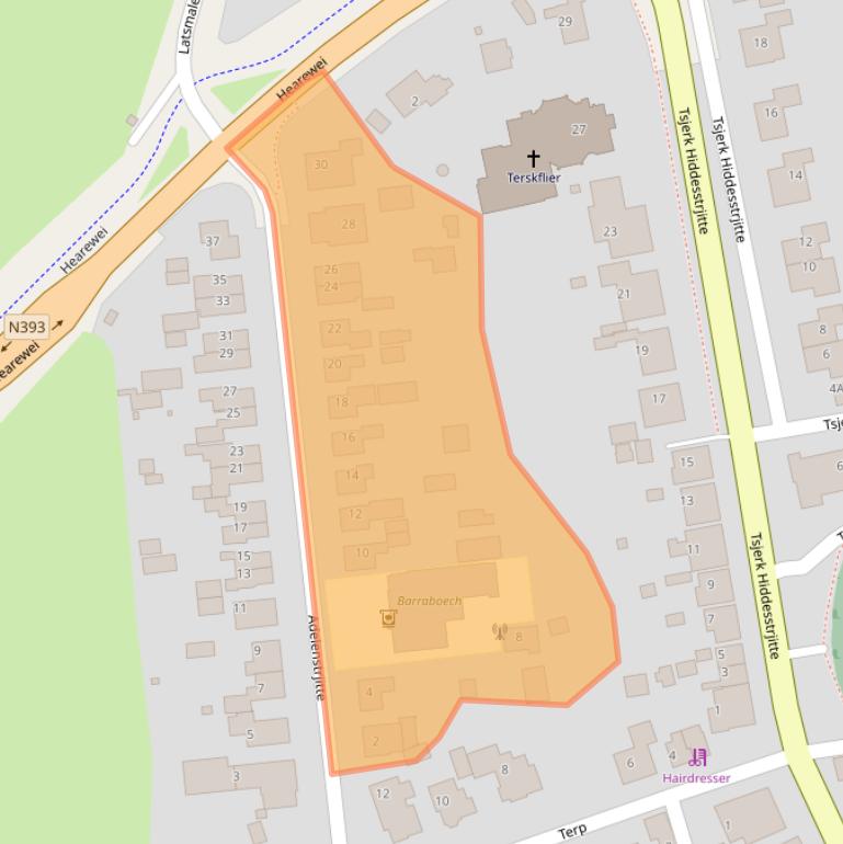 Kaart van postcodegebied 8855CC.