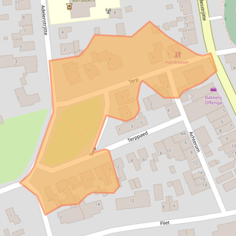 Kaart van postcodegebied 8855CD.