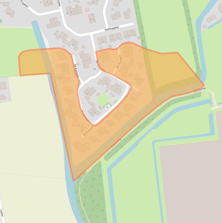 Kaart van postcodegebied 8855DA.