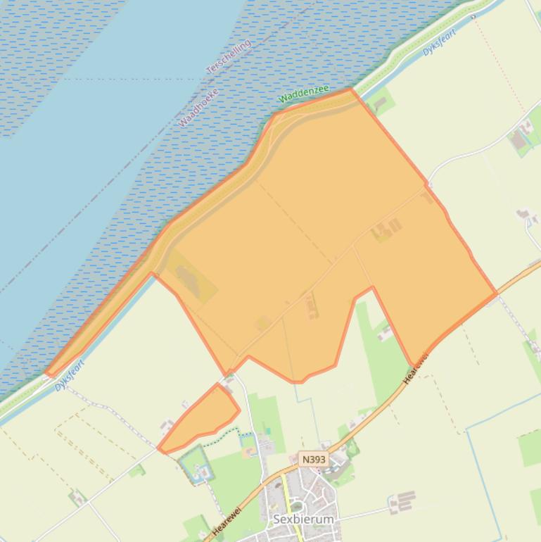 Kaart van postcodegebied 8855RS.