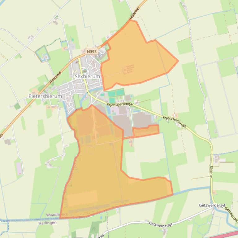 Kaart van postcodegebied 8855XE.