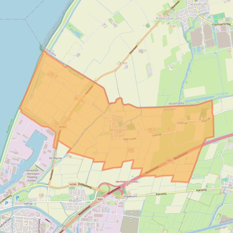 Kaart van postcodegebied 8857.