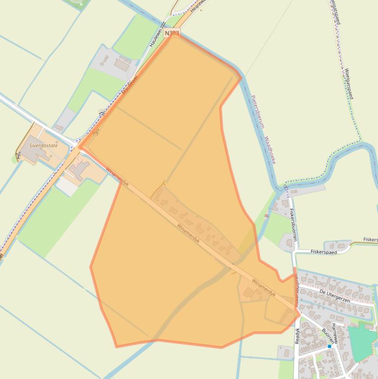 Kaart van postcodegebied 8857BC.