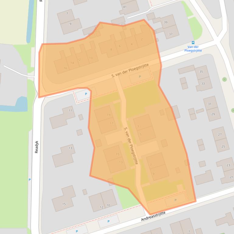 Kaart van postcodegebied 8857BE.