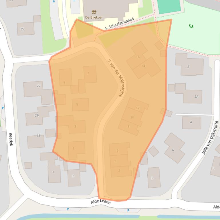 Kaart van postcodegebied 8857BS.