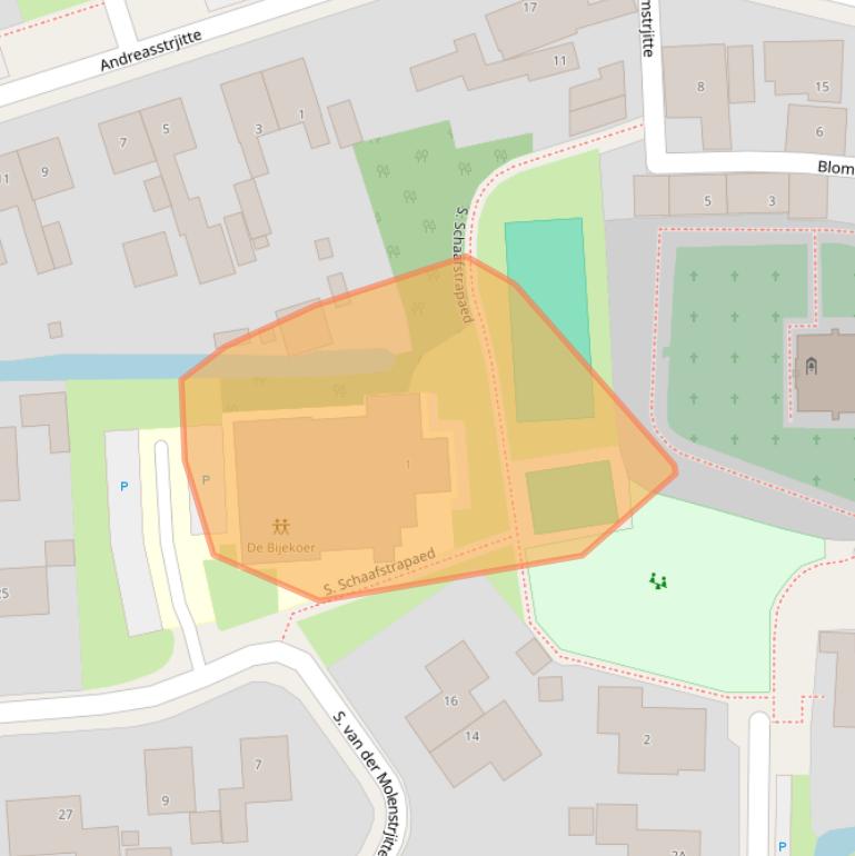 Kaart van postcodegebied 8857BT.
