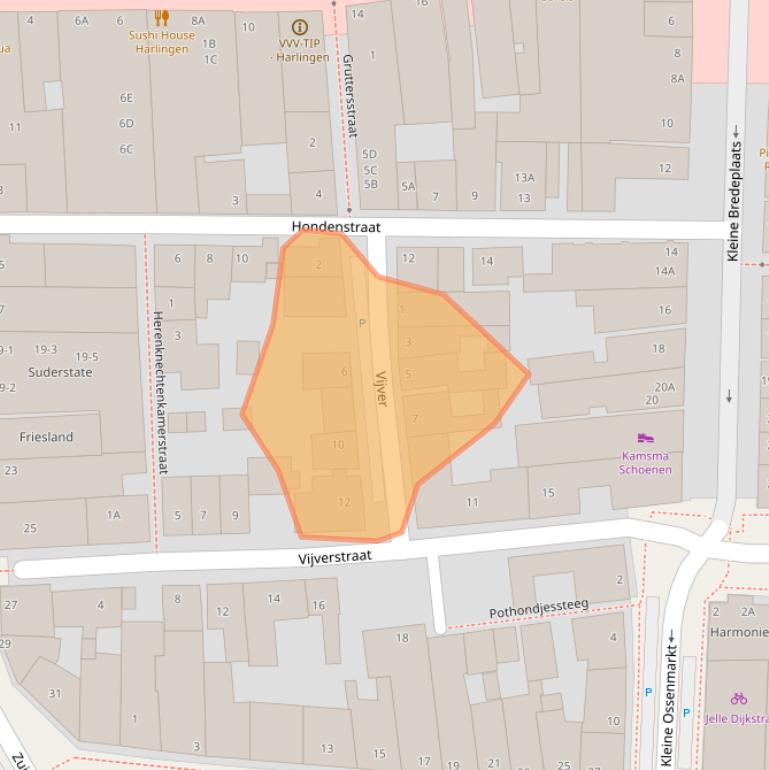 Kaart van postcodegebied 8861BS.