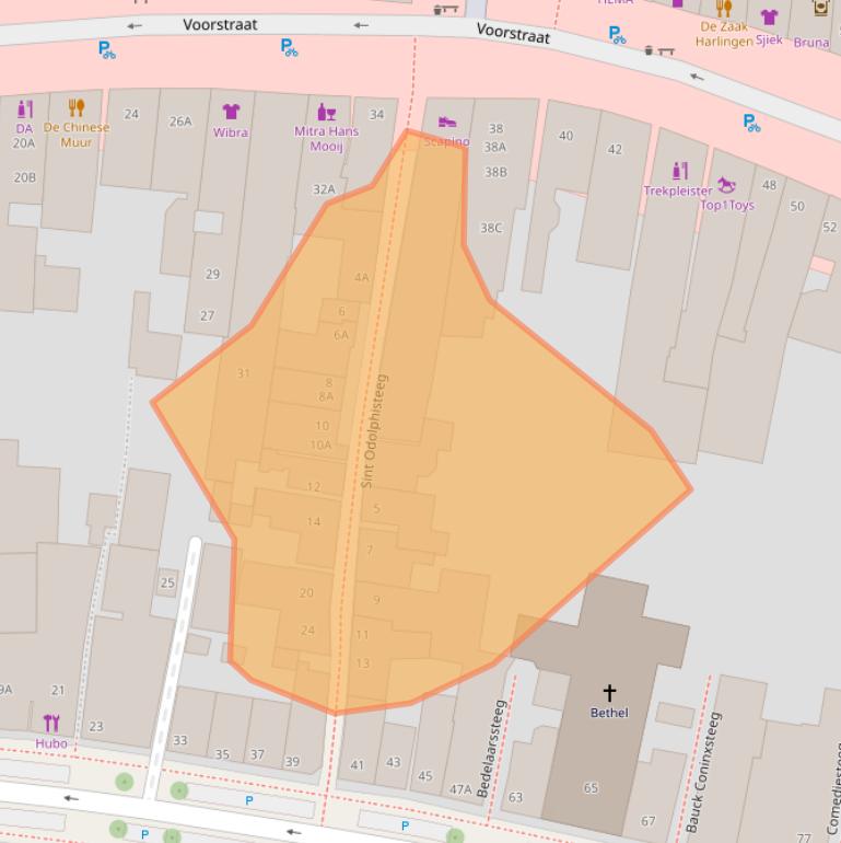 Kaart van postcodegebied 8861CA.