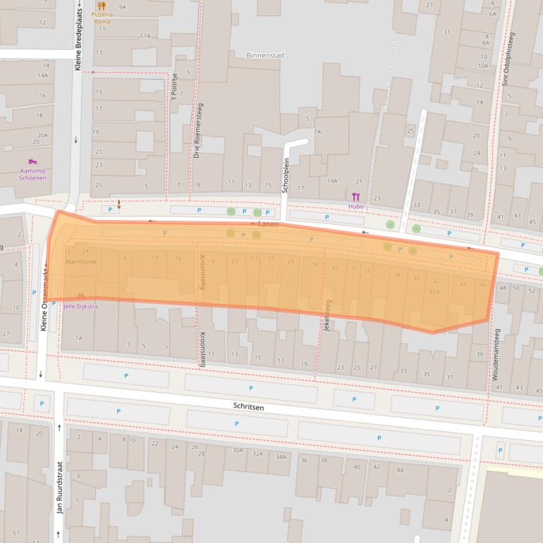 Kaart van postcodegebied 8861CD.