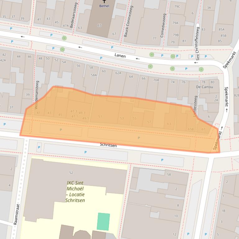 Kaart van postcodegebied 8861CS.