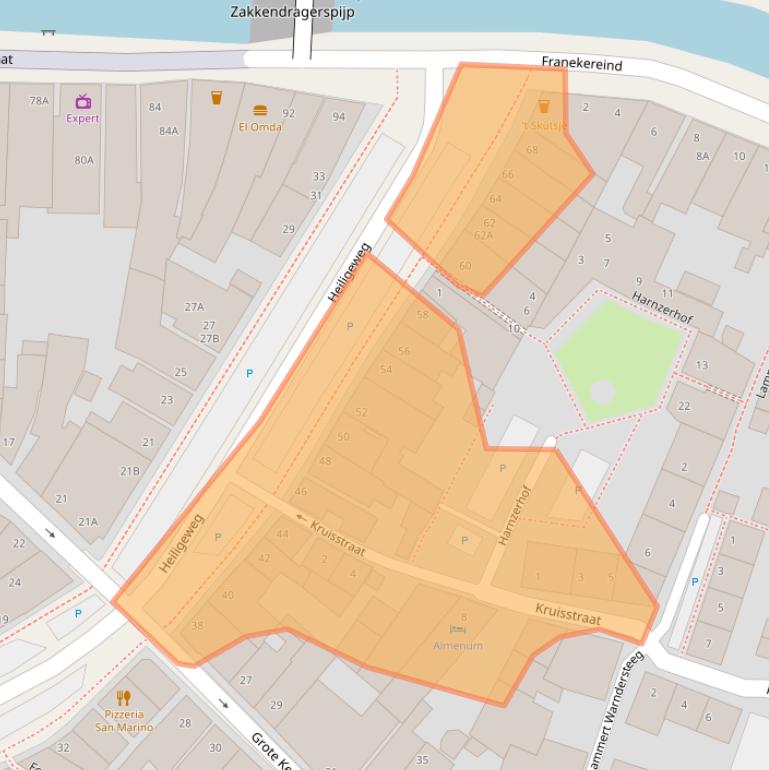 Kaart van postcodegebied 8861EB.