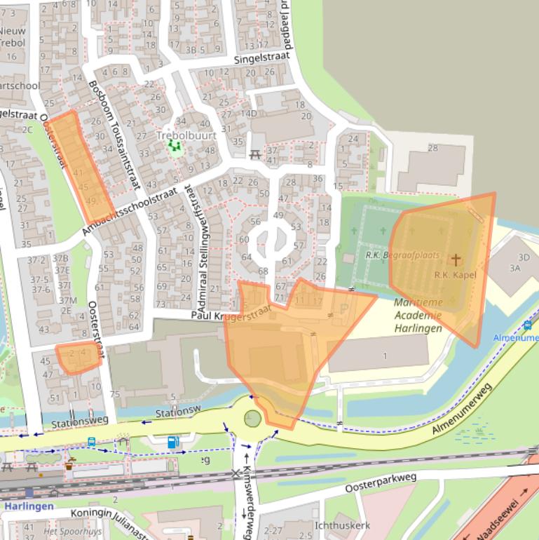 Kaart van postcodegebied 8861GG.