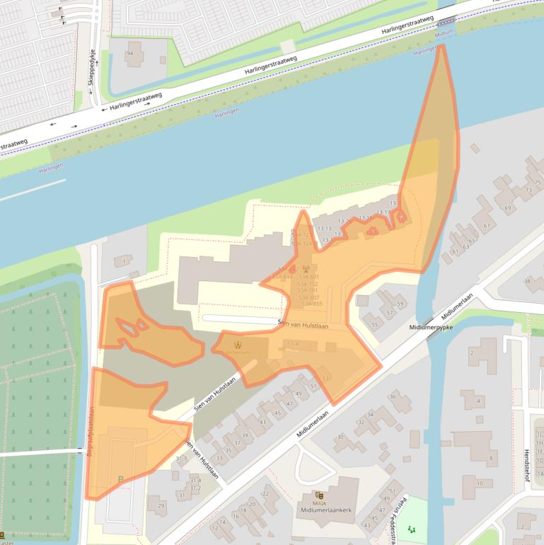 Kaart van postcodegebied 8861JH.