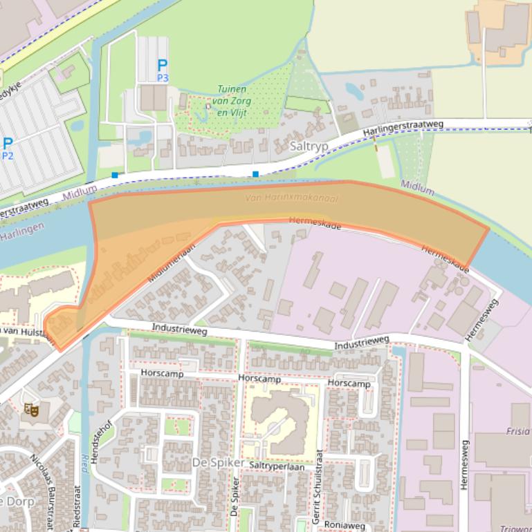 Kaart van postcodegebied 8861JJ.