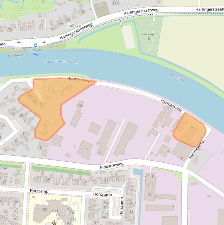 Kaart van postcodegebied 8861JP.