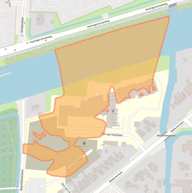 Kaart van postcodegebied 8861JT.