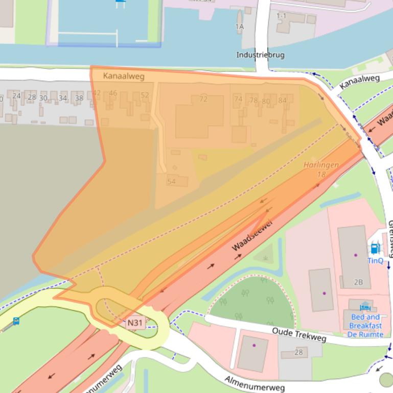 Kaart van postcodegebied 8861KG.