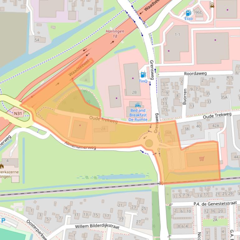 Kaart van postcodegebied 8861KL.