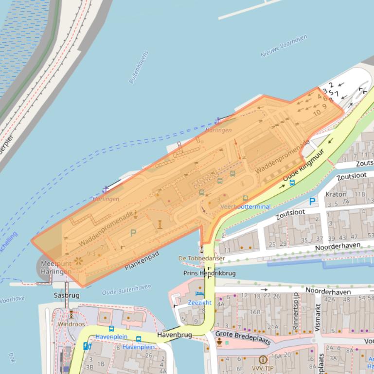 Kaart van postcodegebied 8861NT.