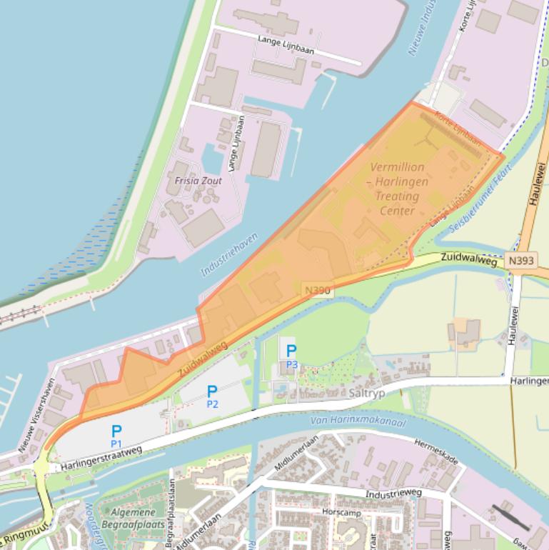 Kaart van postcodegebied 8861NV.