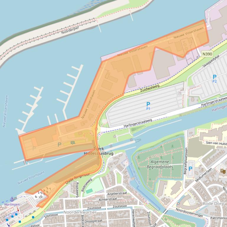 Kaart van postcodegebied 8861NX.