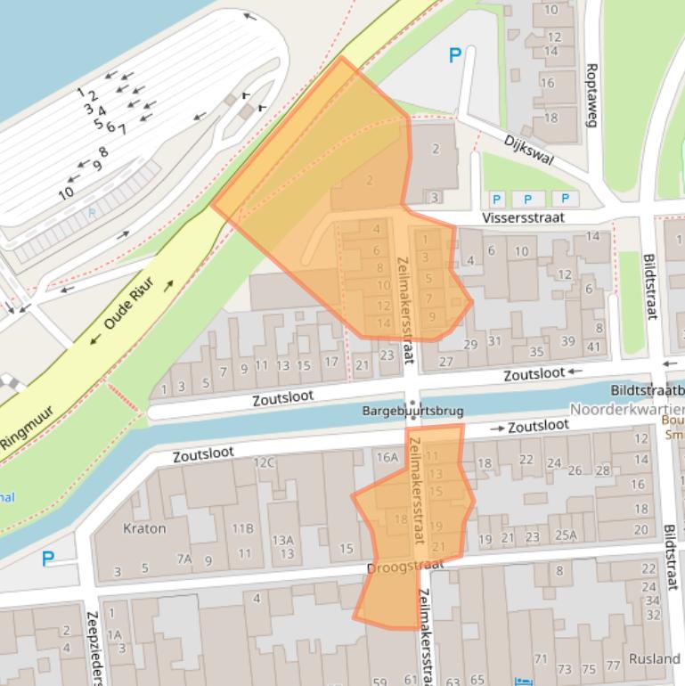 Kaart van postcodegebied 8861SE.