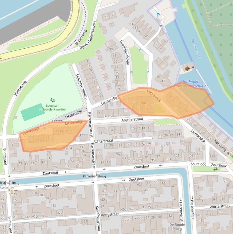 Kaart van postcodegebied 8861SJ.