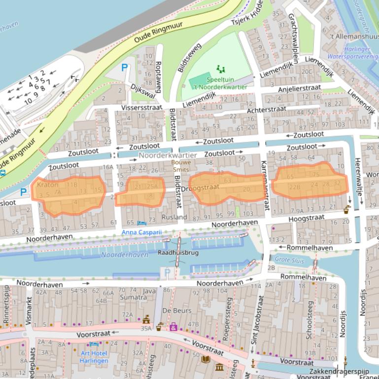 Kaart van postcodegebied 8861SR.