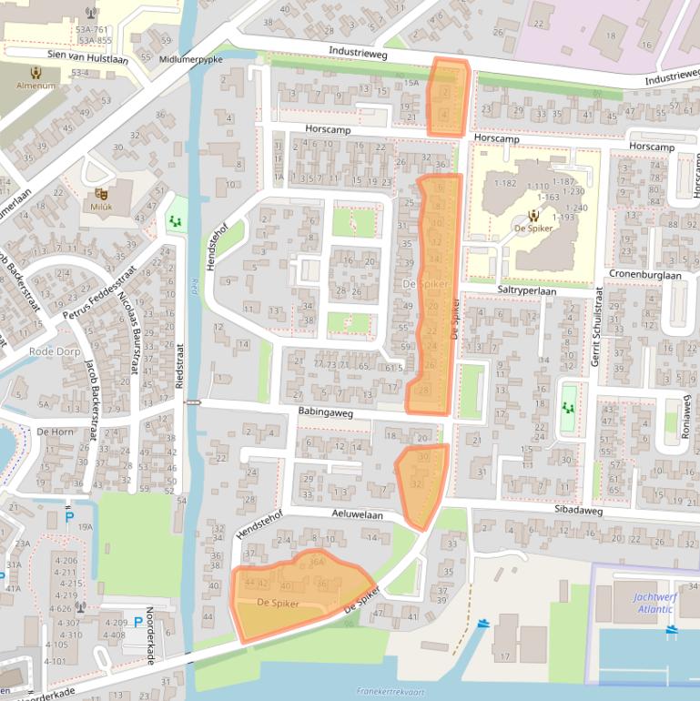 Kaart van postcodegebied 8861VC.