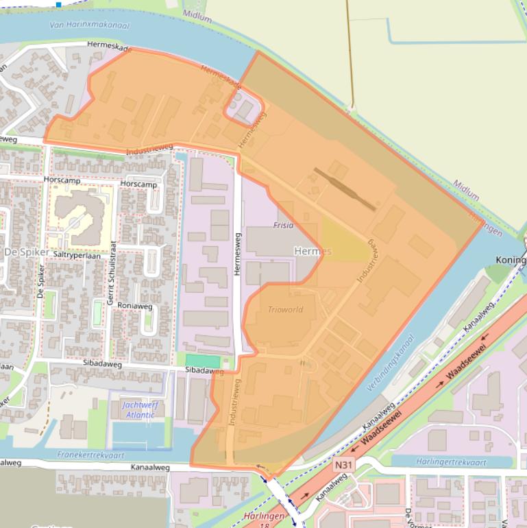 Kaart van postcodegebied 8861VH.