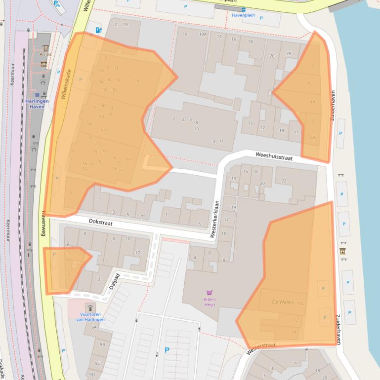 Kaart van postcodegebied 8861XB.