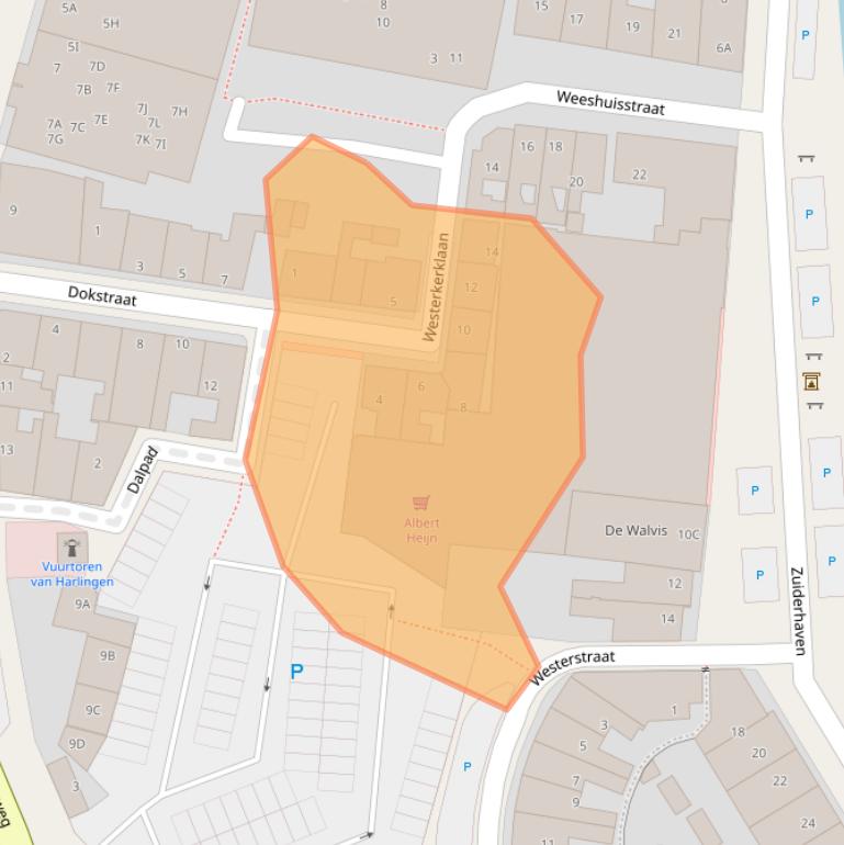 Kaart van postcodegebied 8861XD.