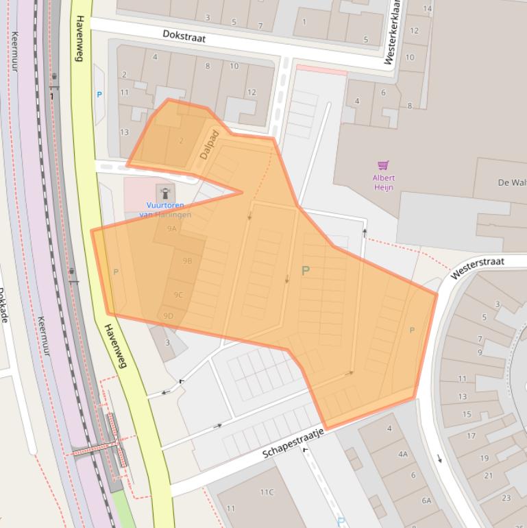 Kaart van postcodegebied 8861XG.