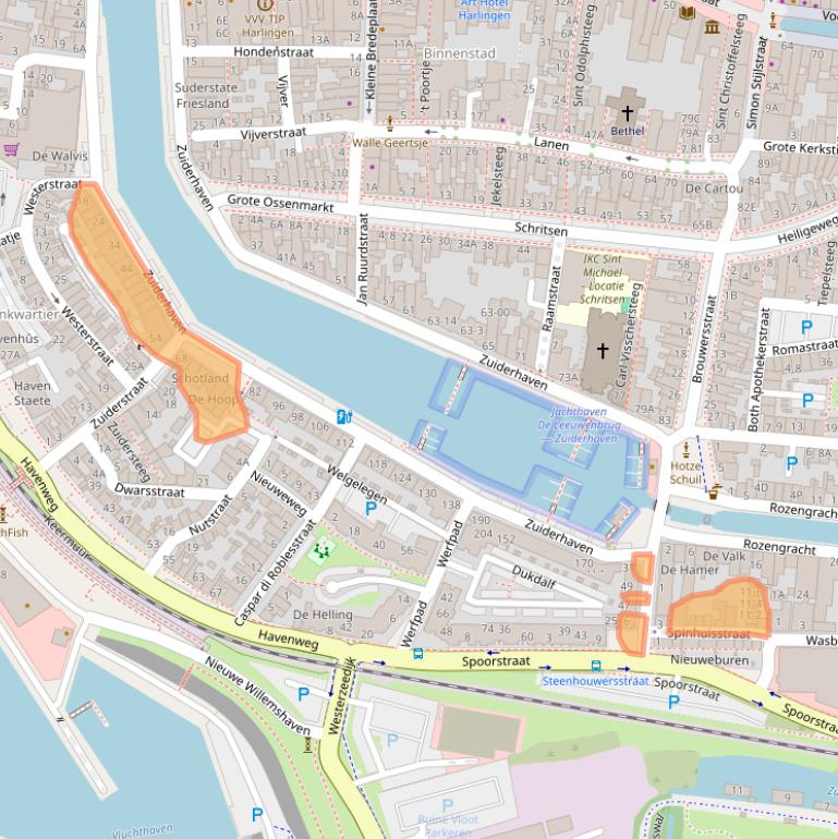 Kaart van postcodegebied 8861XV.