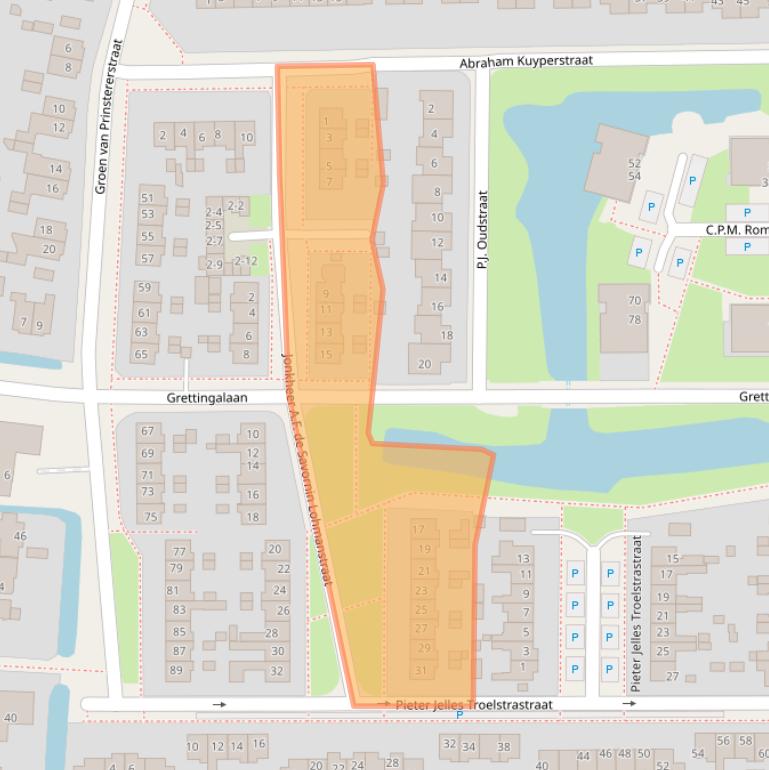 Kaart van postcodegebied 8862AC.
