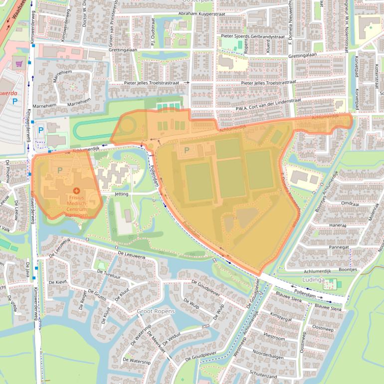 Kaart van postcodegebied 8862AJ.
