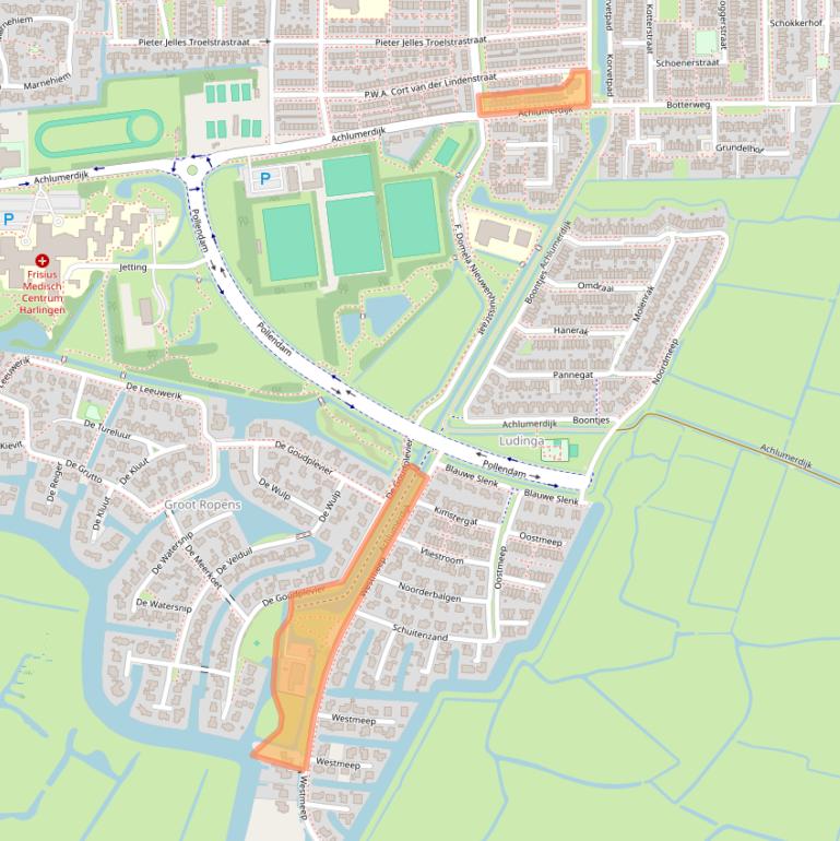 Kaart van postcodegebied 8862AL.