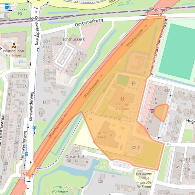 Kaart van postcodegebied 8862BB.