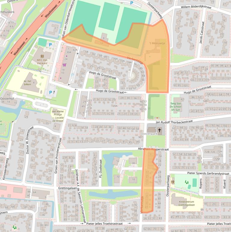 Kaart van postcodegebied 8862BE.