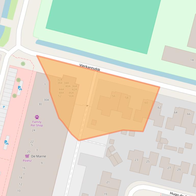 Kaart van postcodegebied 8862BH.