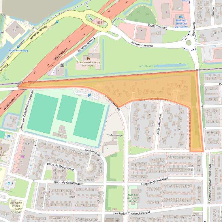 Kaart van postcodegebied 8862BW.