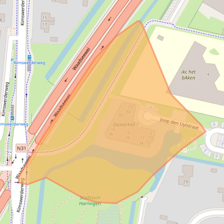 Kaart van postcodegebied 8862BZ.